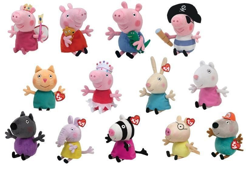 TY PEPPA PIG BEANIE BEANIES ~ CHOOSE YOUR SOFT PLUSH PEPPA PIG TOY 