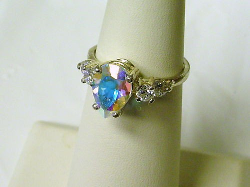 RI361 2.27ct Ice Mystic Topaz 925 Silver Ladies Ring