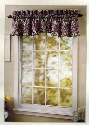 Waverly Masterpiece Shaped Ruffle Valance   NEW Blue Yellow Mauve