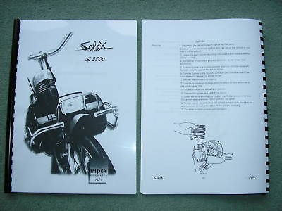 VELOSOLEX, VELO SOLEX MANUAL & SPARE PARTS CATALOGUE