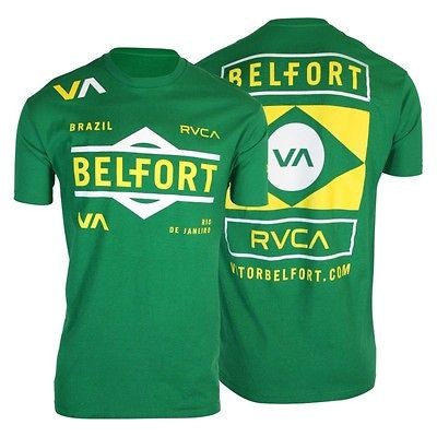 RVCA VITOR BELFORT TEAM 152 MMA TEE SHIRT GREEN SIZES S, M, L, XL 