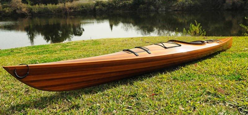 CEDAR WOOD STRIP GRANDE KAYAK WOODEN BOAT 15 FOR SALE