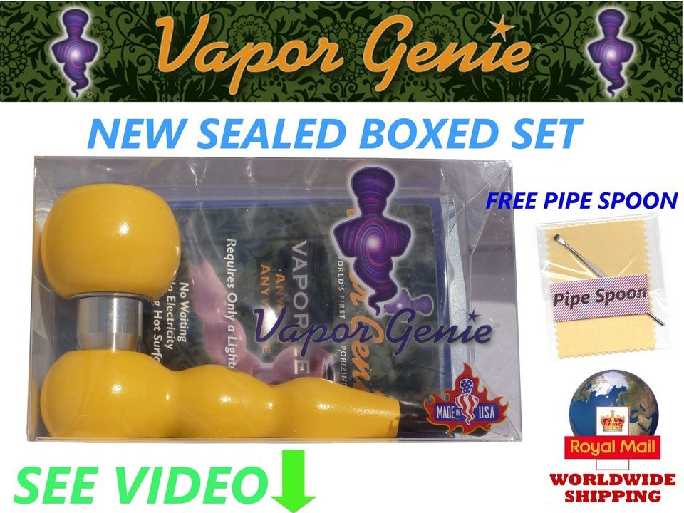   STYLE VAPORGENIE SEALED BOXED SET YELLOW VAPOR GENIE VAPORIZER PIPE