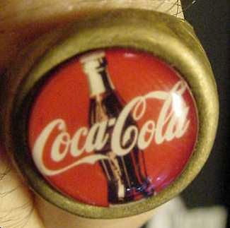 VINTAGE COKE BOTTLE COCA COLA GUMBALL MACHINE RING 60s brass soda 