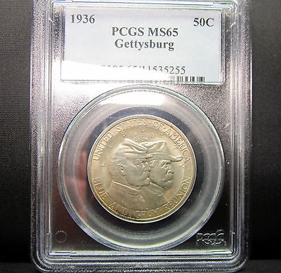 1936 GETTYSBURG SILVER HALF DOLLAR ★ PCGS MS 65 ★ 50C 