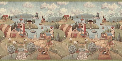   Seaside Lighthouse & Colonial Farms Sale $6 Wallpaper Border 279