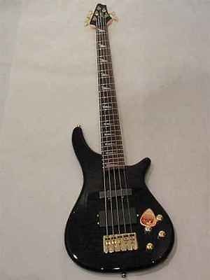   CATALYST JJ 335 5 STRING ACTIVE BASS GUITAR QUILTED MAPLE TOP BLACK