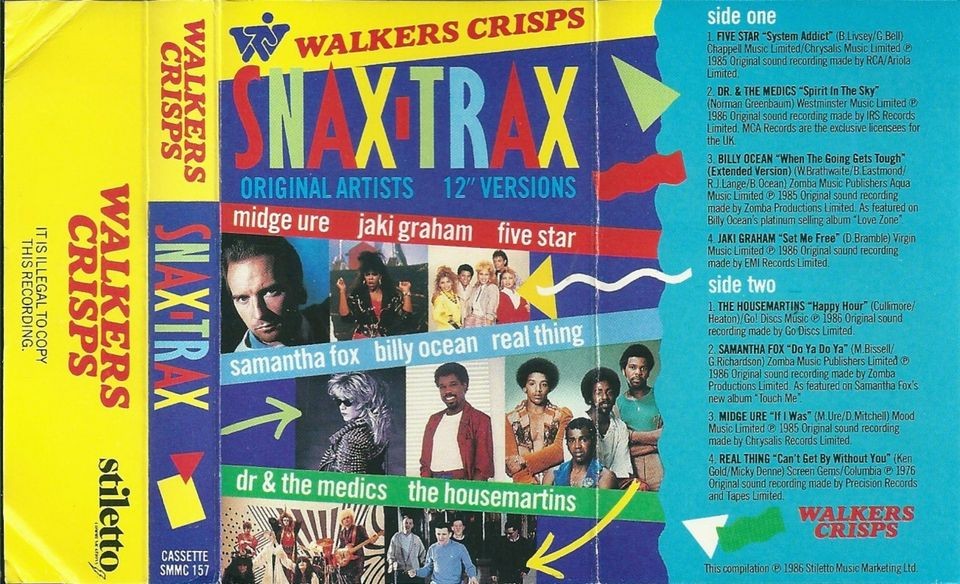 WALKERS CRISPS   SNAX TRAX   CASSETTE TAPE ALBUM