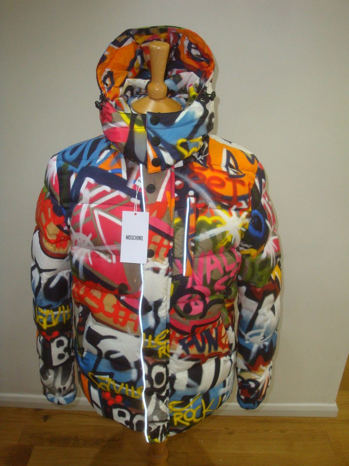 MOSCHINO MAN FW12 graffiti WALL STREET bubble jacket 90S FUN 