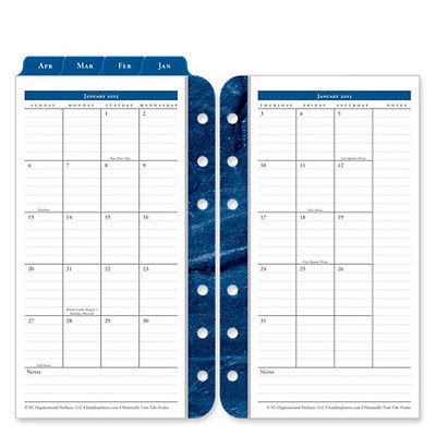   Pocket Monticello Two Page Monthly Calendar Tabs   Jan 2013   Dec