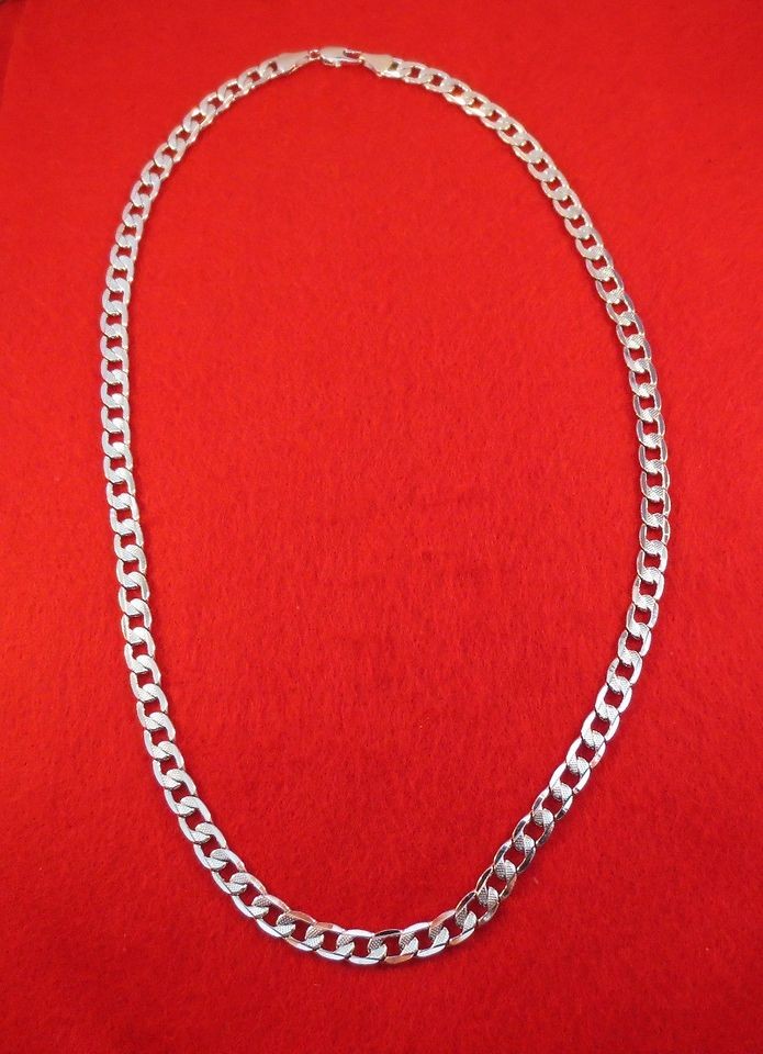 14KT WHITE GOLD EP 30 8MM DESIGNER TEXTURED LINK CURB CUBAN CHAIN W 