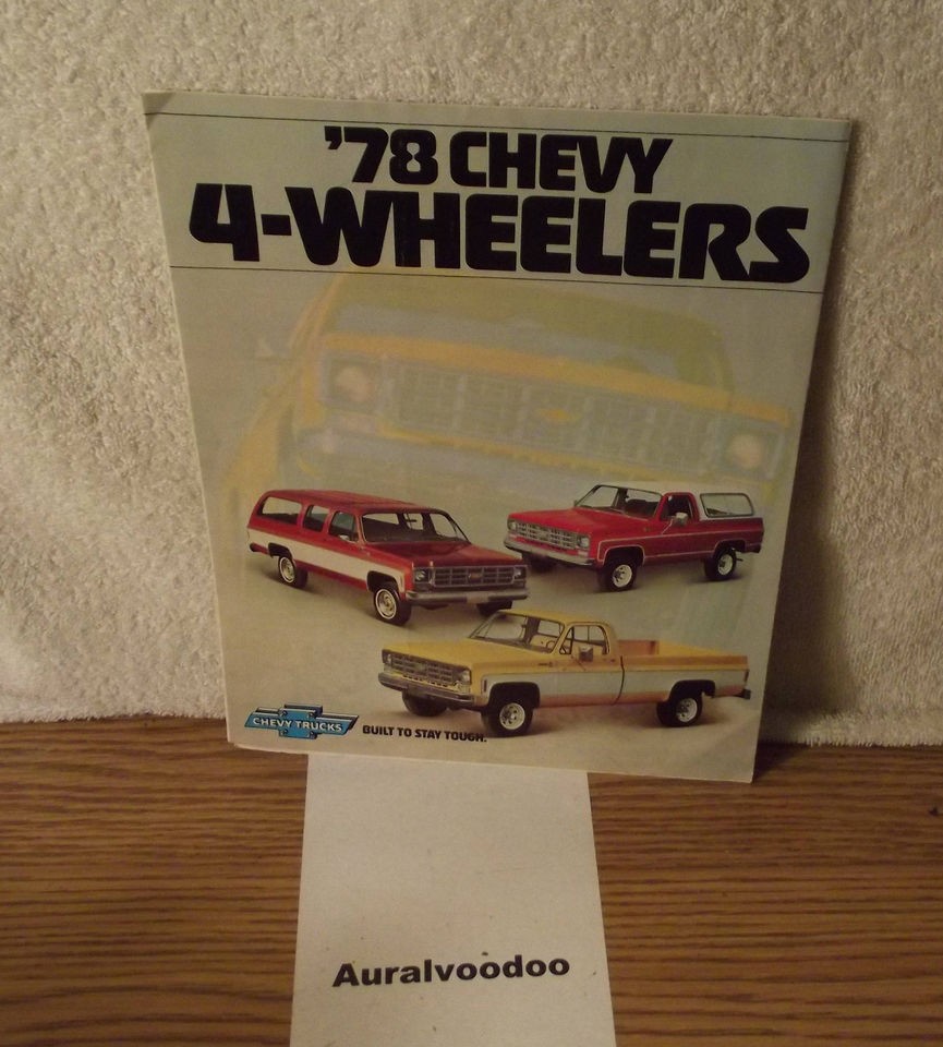 1978 Chevy   Chevy 4 Wheelers Sales Brochure inc. K Blazer, Suburban K 