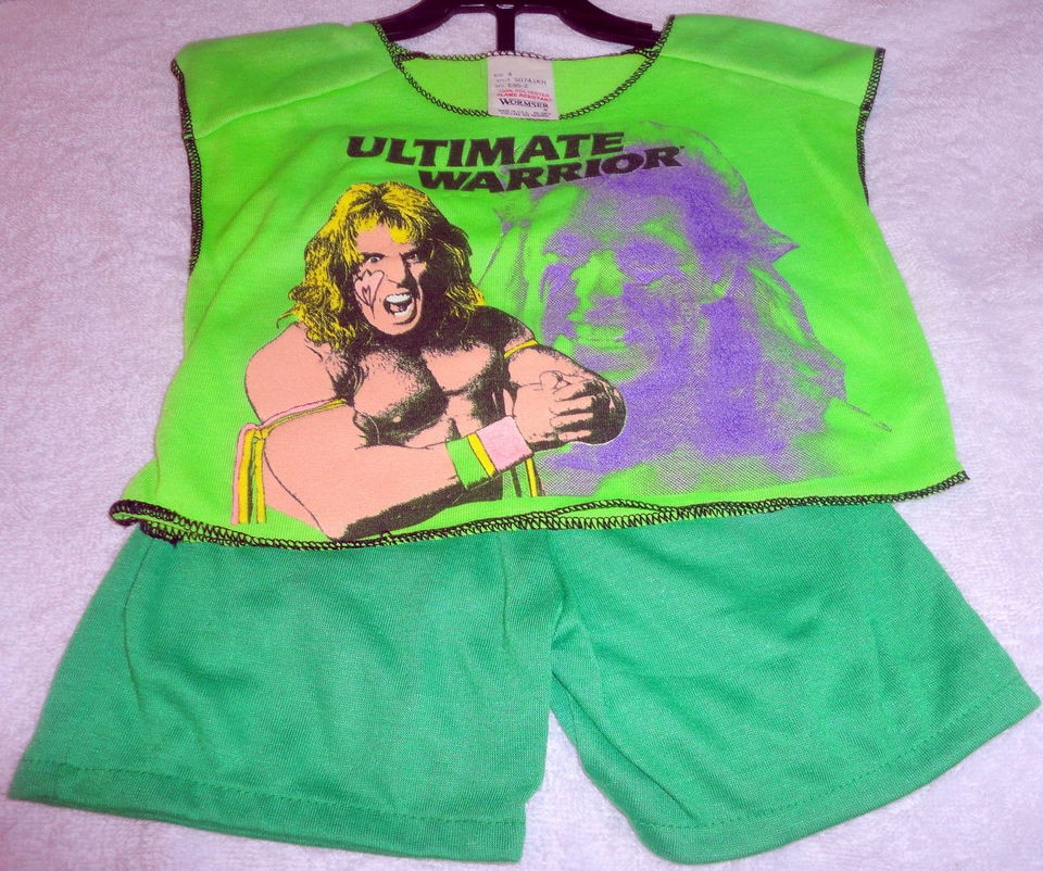 WWF WWE ULTIMATE WARRIOR WRESTLING VINTAGE 1992 PJS PAJAMAS 4 OUTFIT 