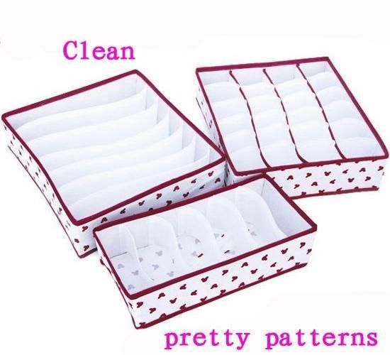   PCS Zip Underwear Bras Socks Ties Nonwovens Storage Organizer Box Set