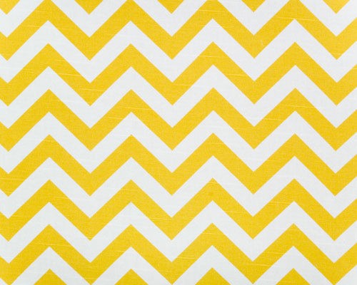 Yellow & White Chevron Fabric Zig Zag Print Curtain Fabric