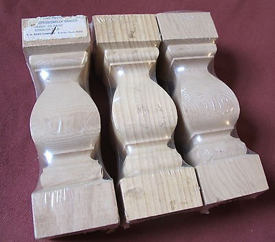   Lot of 3 Nord Provincial Architectural Spindles Solid Pine Wood 8 NEW