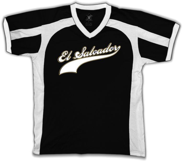 El Salvador Varsity Baseball Soccer Olympics Mens Retro V Neck Sports 