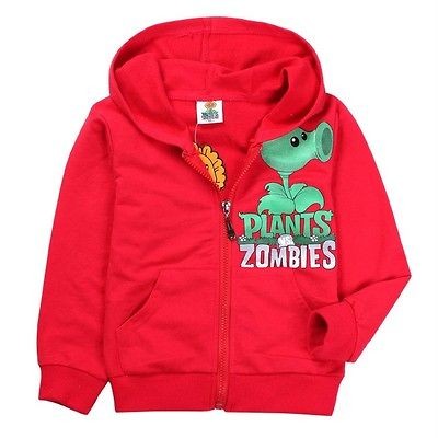 New Baby Boys Girls Plants vs. Zombies Zipper Hoodies Sweatshirts 2 3 