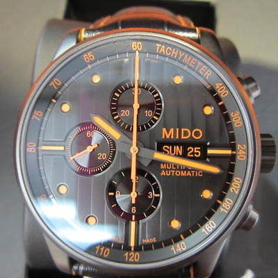 MIDO MULTIFORT MENS WATCH AUTOMATIC 25 JEWELS SAPPHIRE IP BLACK ROU 