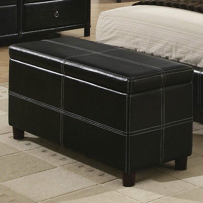 Antiqued Look Vintage Upholstered Storage Bench   30204