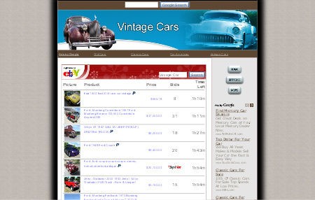 Vintage Cars Niche  Website