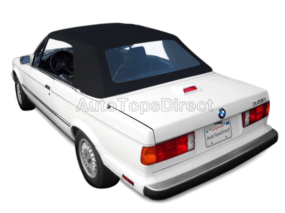 BMW 3 Series Convertible Top, Black Stayfast Cloth, Plastic Window 