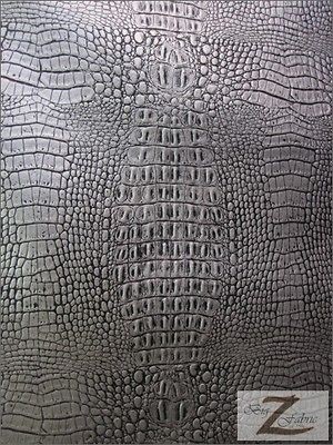   VINYL FABRIC SILVER/​BLK UNDERTONE ALLIGATOR PATTERN ONLY $17.99/Yrd