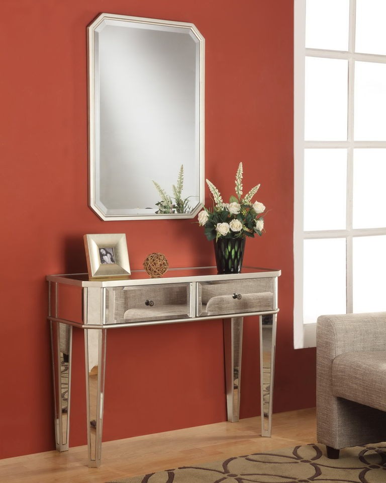 HOLLYWOOD REGENCY GLAM STYLE DECOR FURNITURE MIRROR MIRRORED VANITY 