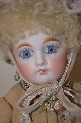 Rare Gorgeous Antique Almond Eyed Portrait Jumeau Bebe Doll   Cabinet 