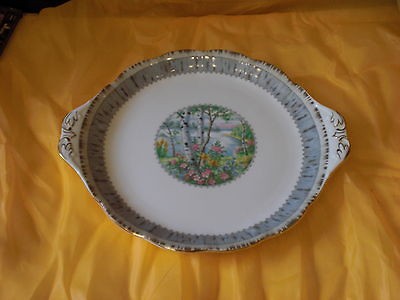 ROYAL ALBERT SILVER BIRCH TAB HANDLE DAINTY TRAY ENGLAND