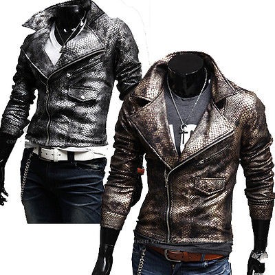 HotFashion Slim Fit Alligator PU Leather Short Coat Jacket US Size XS 