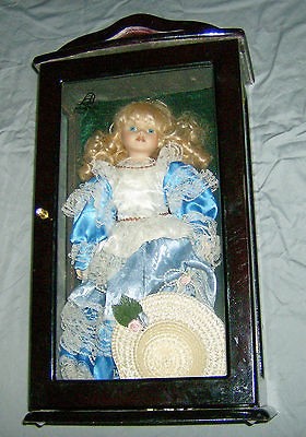 Collectible Porcelain Ashley Belle Doll in Display Case & COA