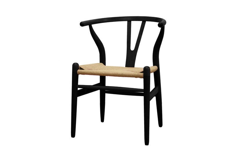 THEA dark brown WOOD Y wishbone accent chair MoDerN