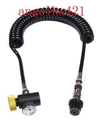 New Coil Remote Hose Line w/QD with 1500psi mini Gauge