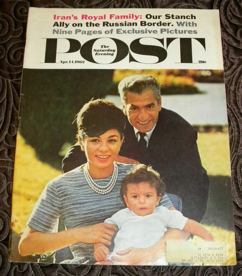 Vintage Saturday Evening Post Magazine 1962 Shah of Iran, Farah, Ally 