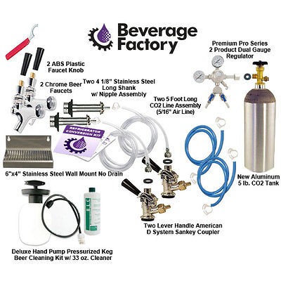 Kegco Ultimate 2 Keg Tap Draft Kegerator Kit EBUCK2 5T