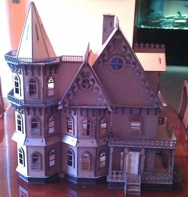 Leon Gothic Victorian Mansion Dollhouse Half inch scale Kit