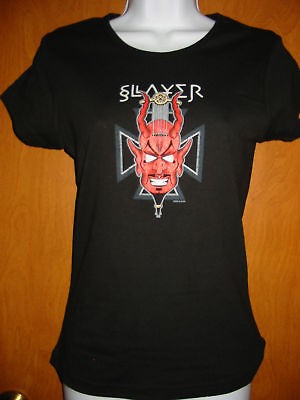 Jun XL t shirt black Slayer devil pentagram iron cross