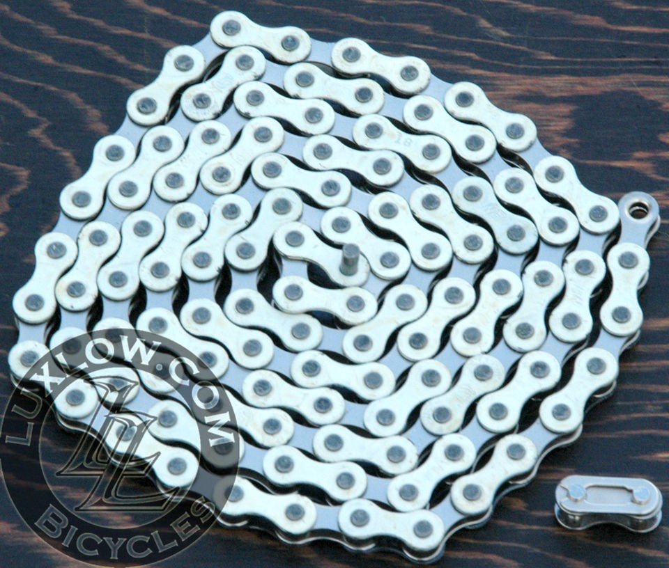 White & Silver 2 Tone Fixie Bicycle Chain 1/2x1/8 112 Schwinn 