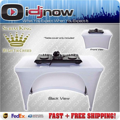 Scrim King SS TBL401W White 4 Ft. DJ Equipment Open Table Cover