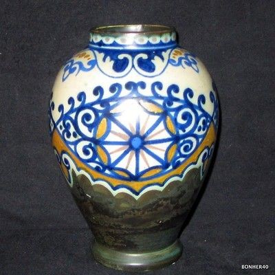 VINTAGE ARTS CRAFTS GOUDA ZUID HOLLAND DUTCH ART DECO ART NOUVEAU VASE