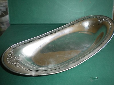 SHEFFIELD # 171SILVER PLATED BREAD TRAY 13 FLOWER BASKET PATTERN