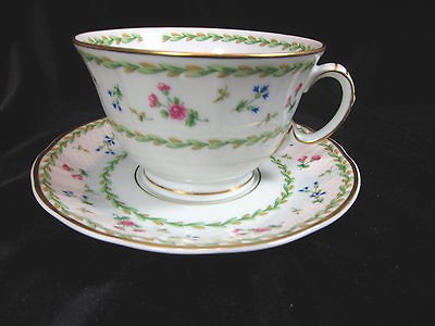 Bernardaud Limoges Artois Green Pattern Cups and Saucers