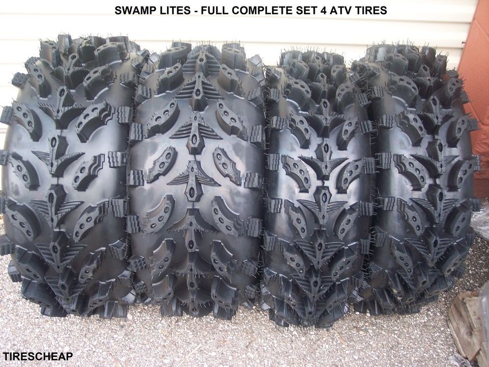 HONDA RECON ATV TIRES COMPLETE SET 4 SWAMP LITE ATV TIRES   DEEP LUG 