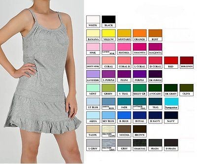 TANK TOP ruffle bottom TUNIC or MINI DRESS or SWIMSUIT COVERUP S M L 