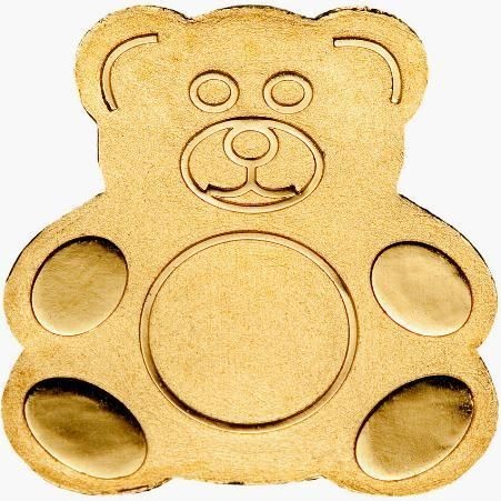 Palau 2010 Teddy Bear Dollar Gold Coin,BU