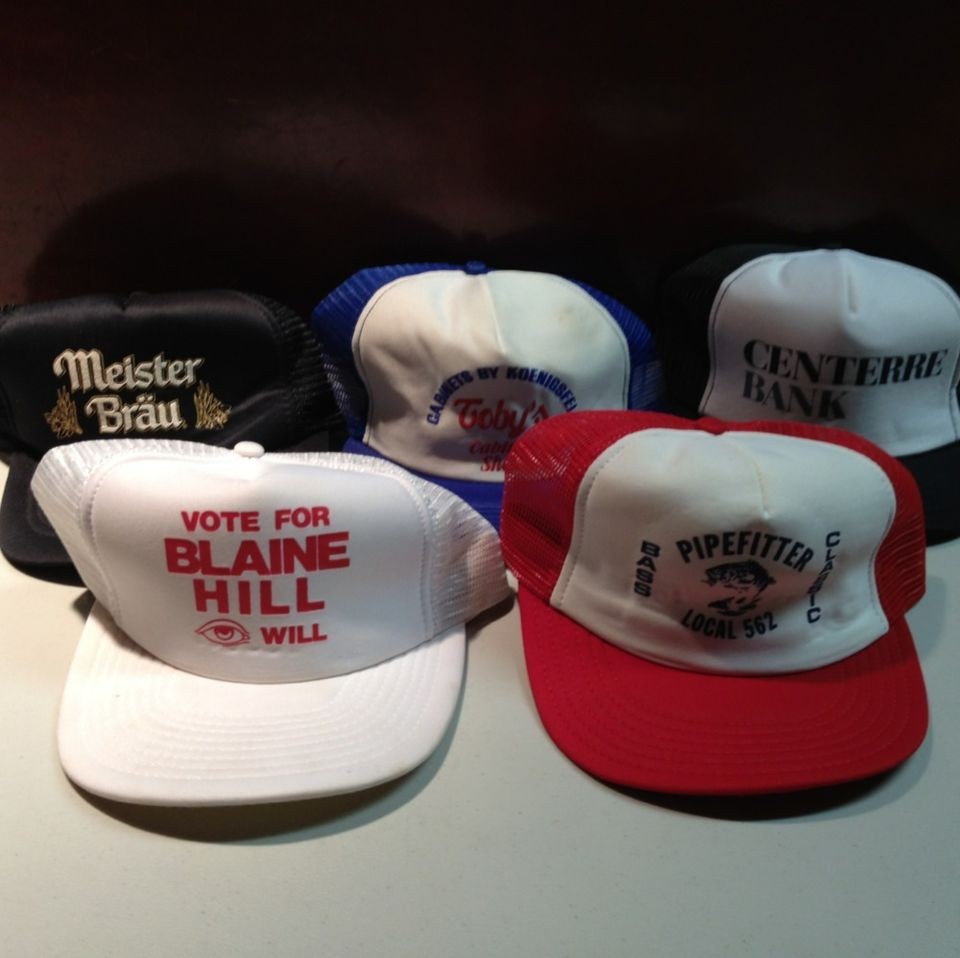 Vintage Lot Of 5 Snapback Mesh Trucker Hat Cap Meister Brau +