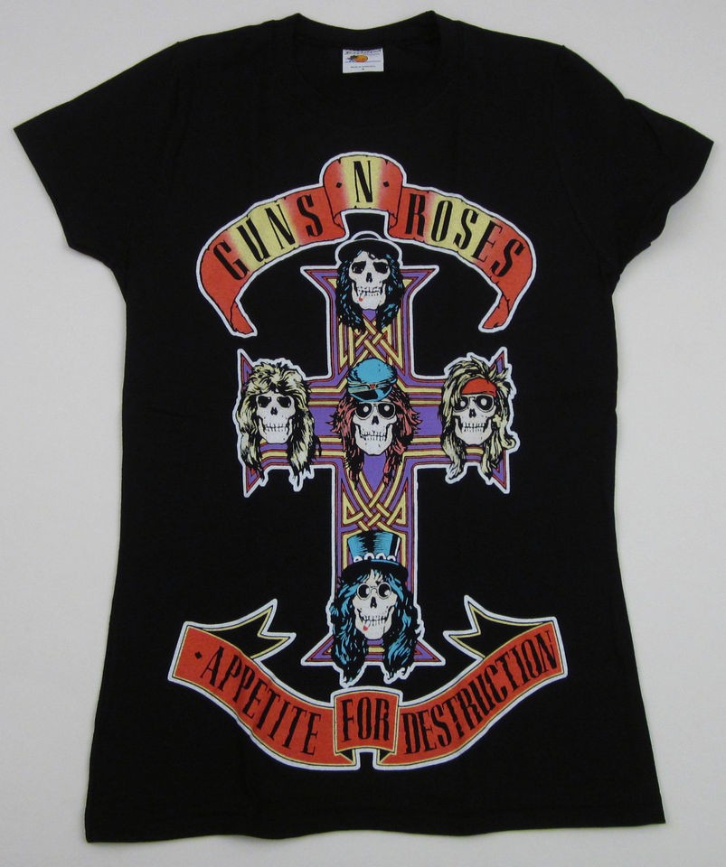 GUNS N ROSES T shirt Apetite For Destruction Womens Juniors Sizes S XL 