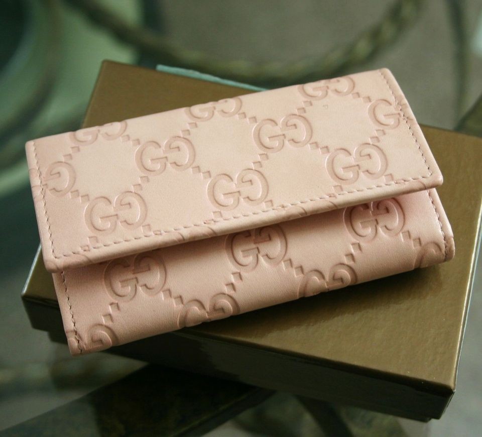   Authenitc GUCCI Guccissima Leather Key Chain/ Holder,BABY PINK, w/Box