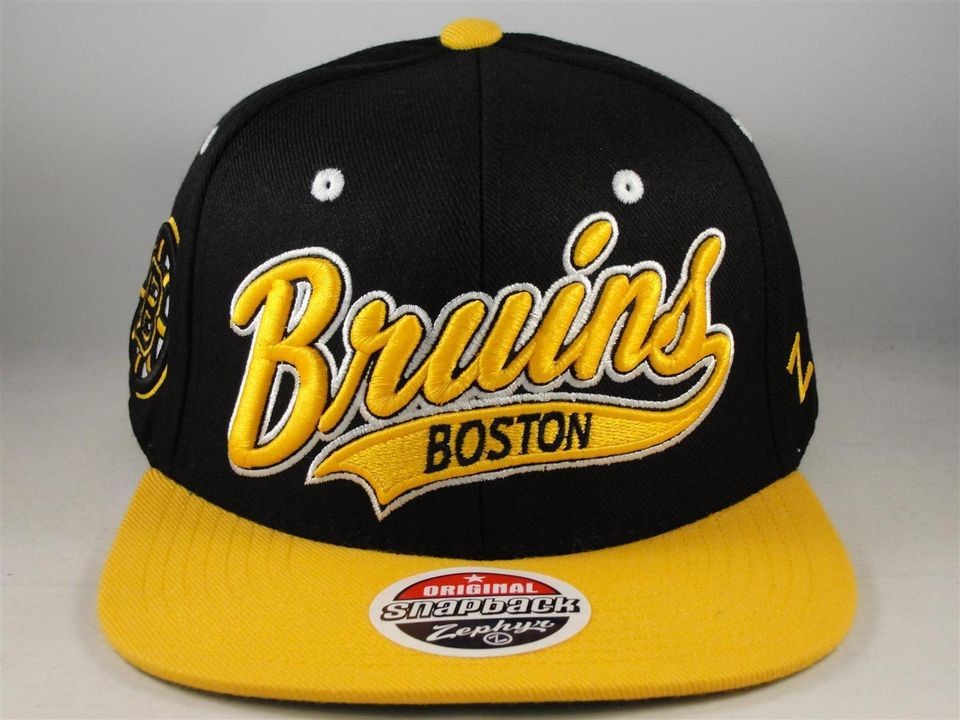 NHL BOSTON BRUINS ZEPHYR FLAT BILL SNAPBACK HAT CAP SWOOP